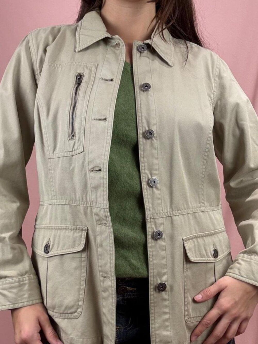 Beige Utility Jacket - Picture 2 of 6